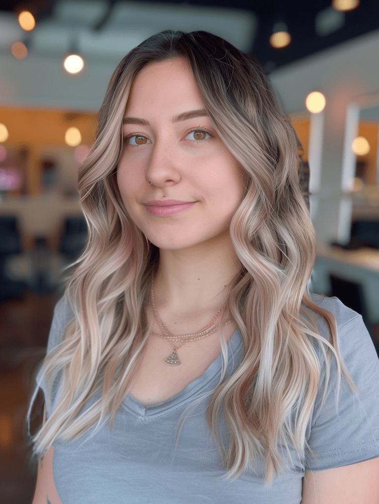 Dark Roots with Pastel Balayage v